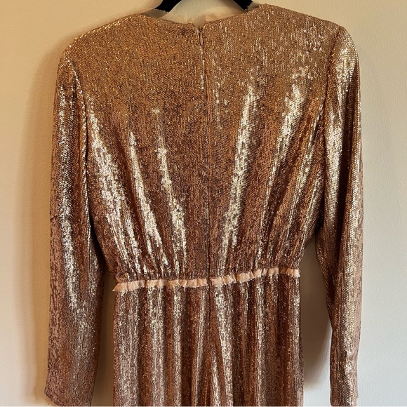 Rachel Zoe Noelle Pink Sequin 3/4 Length Sleeve Jumpsuit | 2 - Picture 11 of 13